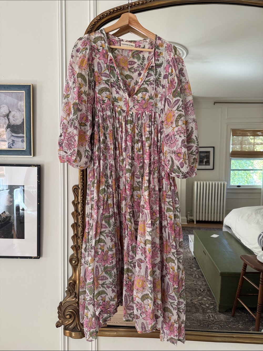 Daughters of India Kyra Midi Dress in Fuchsia Bloom